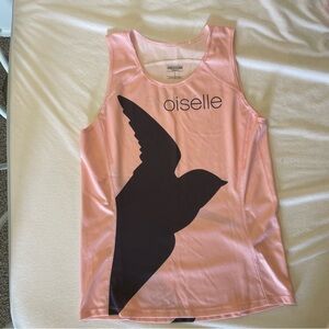 Oiselle Pink Tank Top with Bird Design
